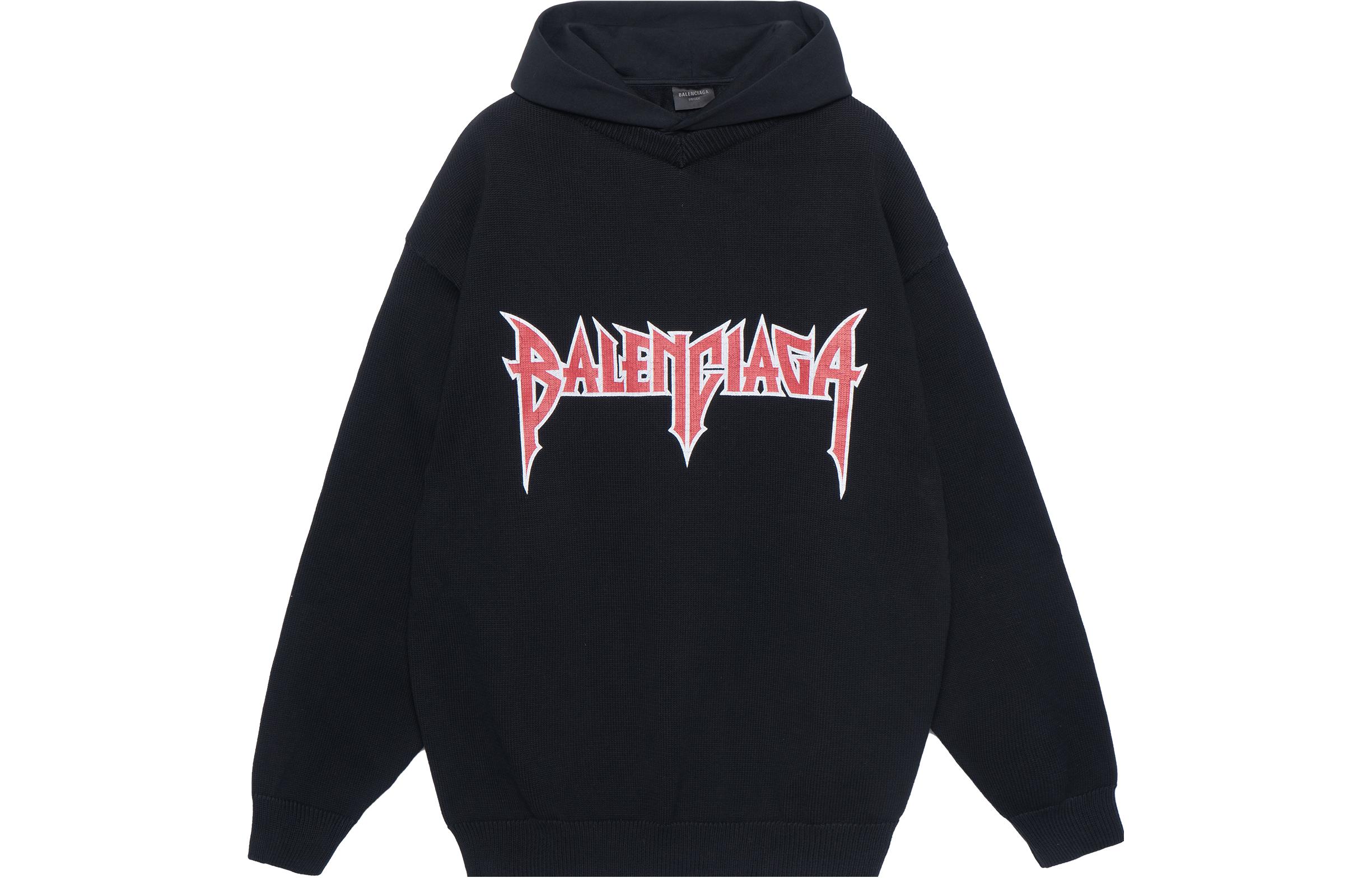 Balenciaga SS23 Logo Print Pullover Hoodie Regular Fit Black . 743802T32698035 圖 2