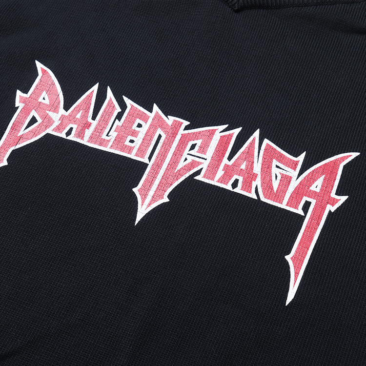 Balenciaga SS23 Logo Print Pullover Hoodie Regular Fit Black . 743802T32698035 圖 6