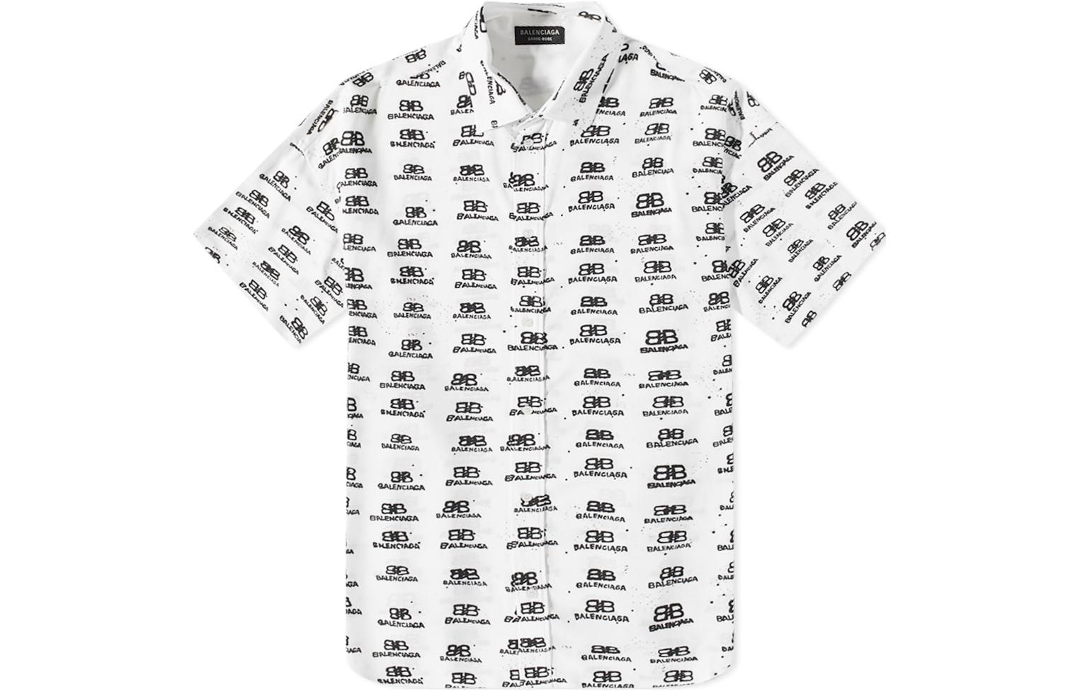 Balenciaga SS23 Logo Print Regular Fit Shirt White  Fashion Top 725382TNL889040