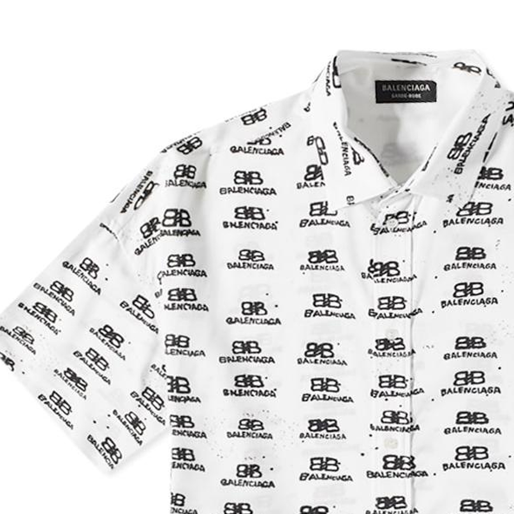 Details for Camisa Blanca Balenciaga SS23 Ajuste Regular con Logo - Moda Superior 725382TNL889040