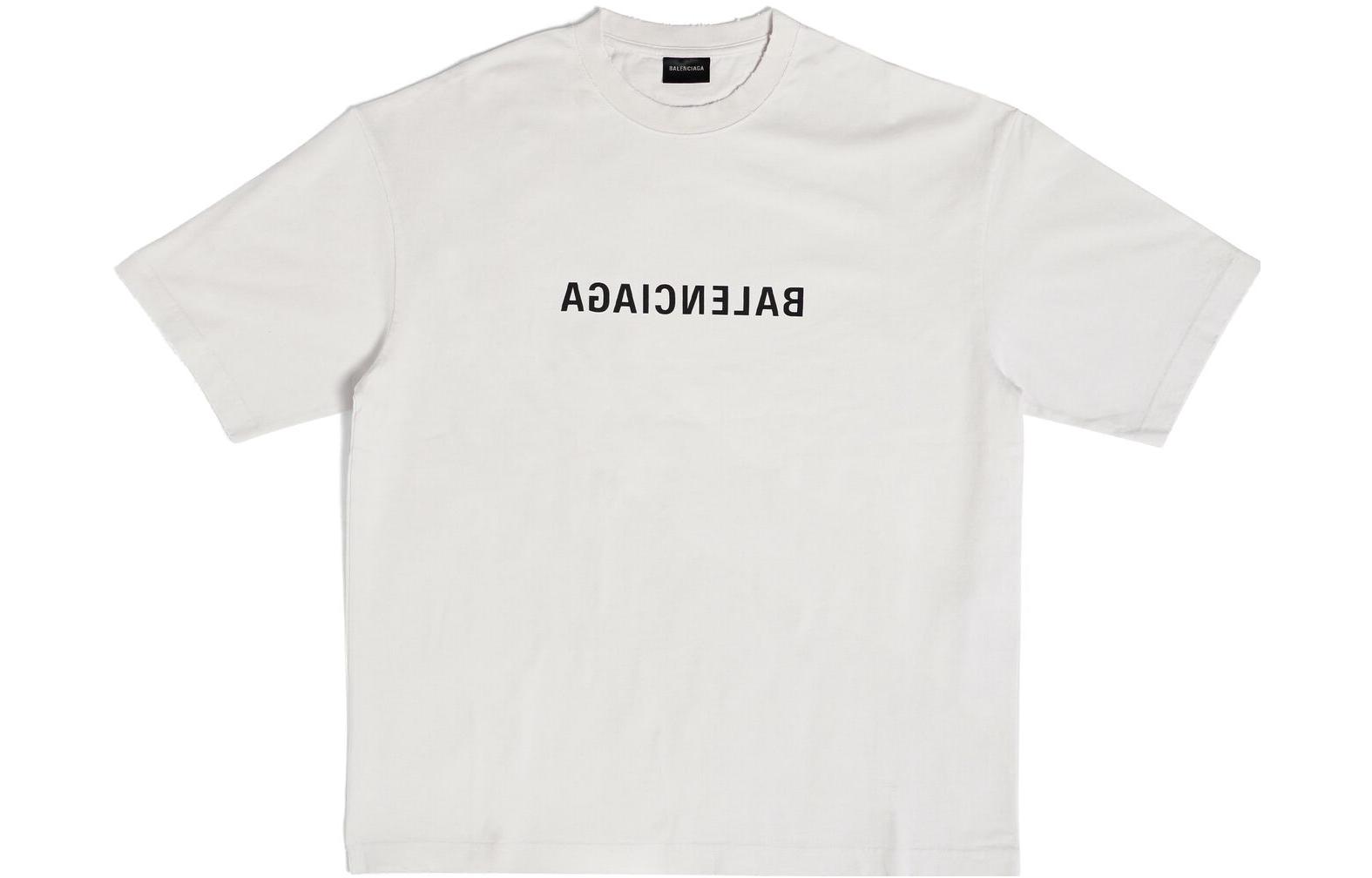 Balenciaga SS23 Logo Print Unisex Beige Crewneck T-Shirt. 612966TNVV89784 圖 2