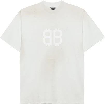 Balenciaga SS23 徽標印花白色寬鬆男女同款短袖圓領T恤 739784TOVU69012 Order Balenciaga SS23 徽標印花白色寬鬆男女同款短袖圓領T恤 739784TOVU69012