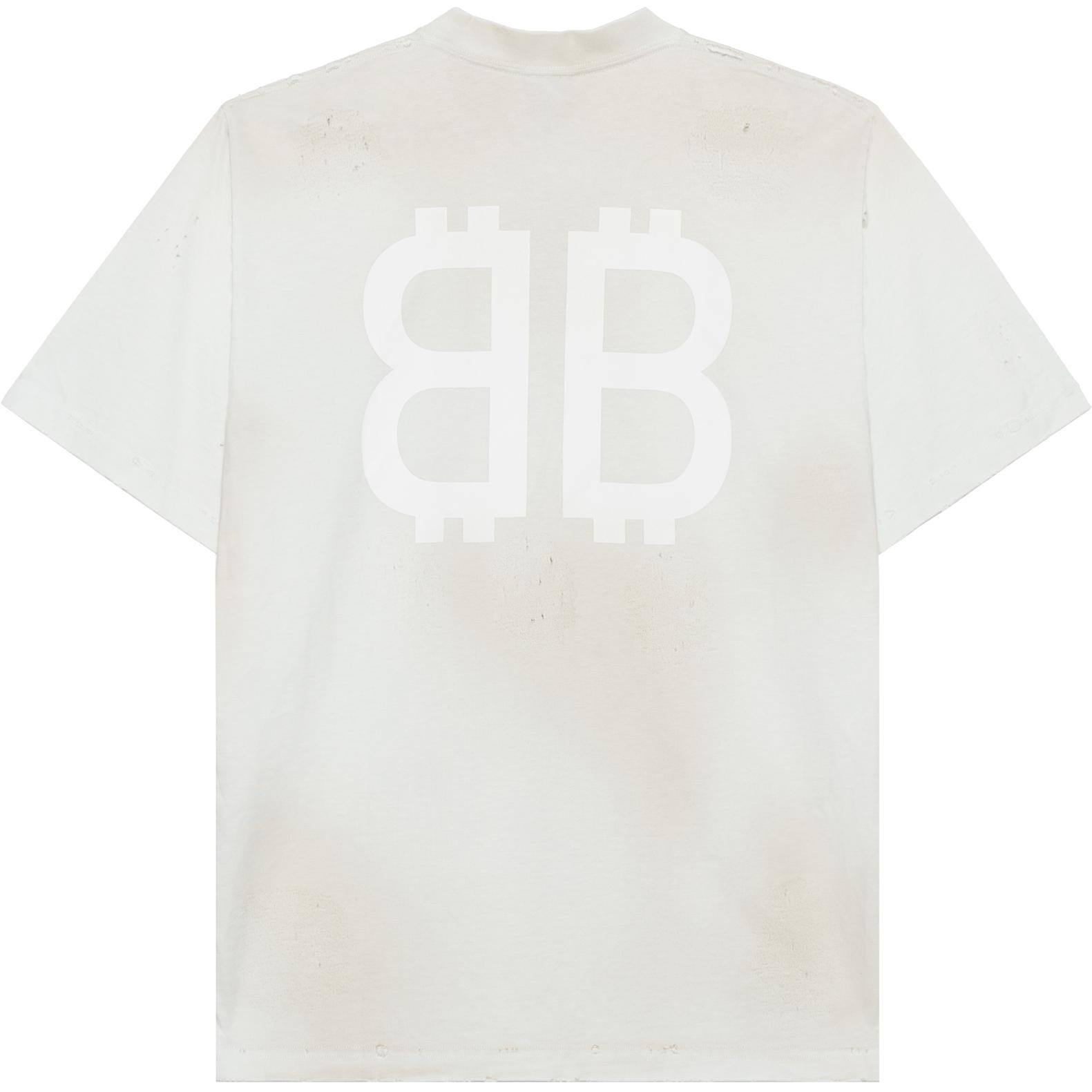 Lookbook Balenciaga SS23 徽標印花白色寬鬆男女同款短袖圓領T恤 739784TOVU69012