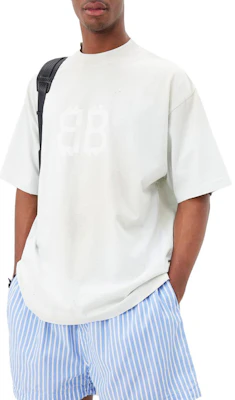 Balenciaga SS23 徽標印花白色寬鬆男女同款短袖圓領T恤 739784TOVU69012 Purchase Balenciaga SS23 徽標印花白色寬鬆男女同款短袖圓領T恤 739784TOVU69012