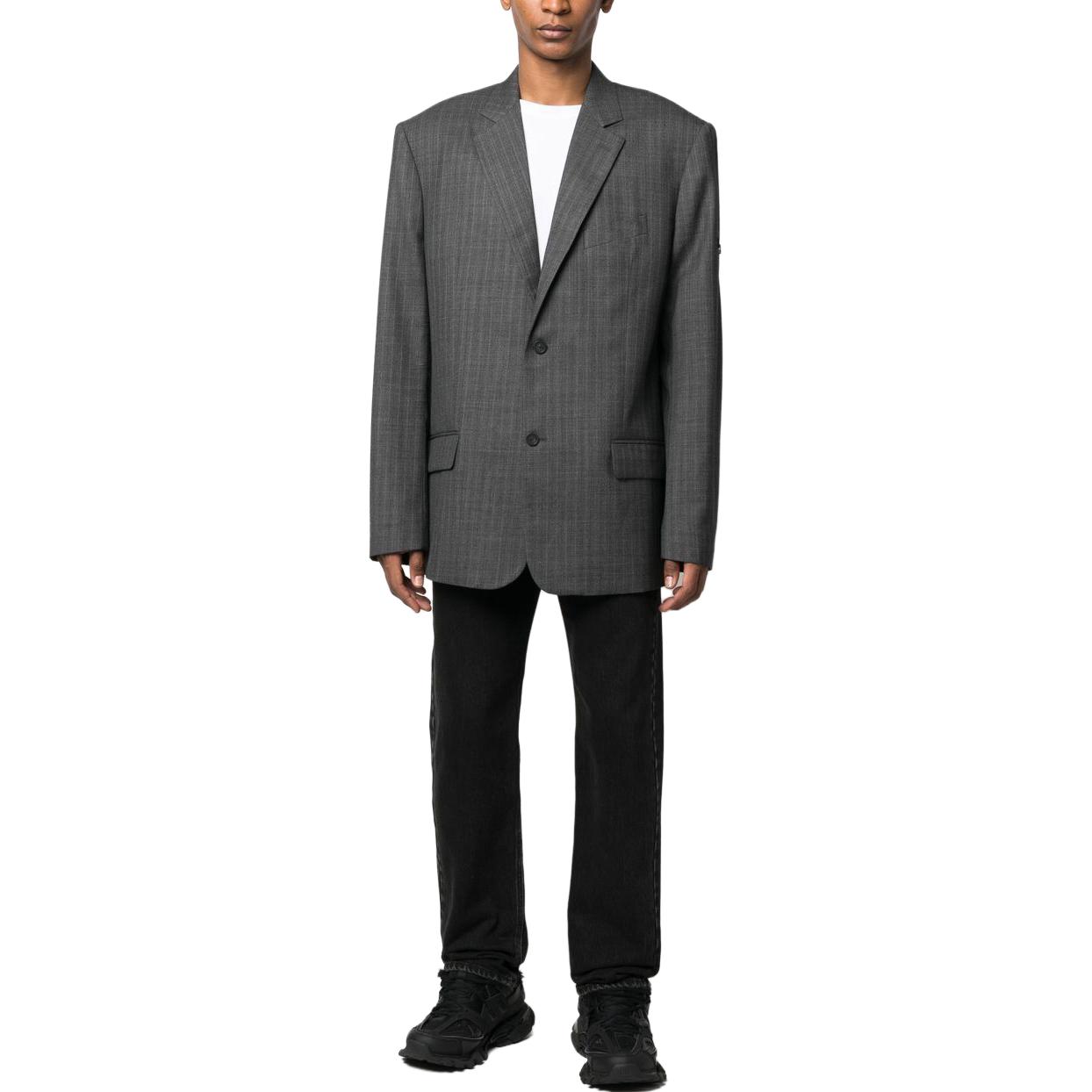 Lookbook 巴黎世家 SS23 标志V领长袖夹克 常规版型 深灰色 674430TGT151240