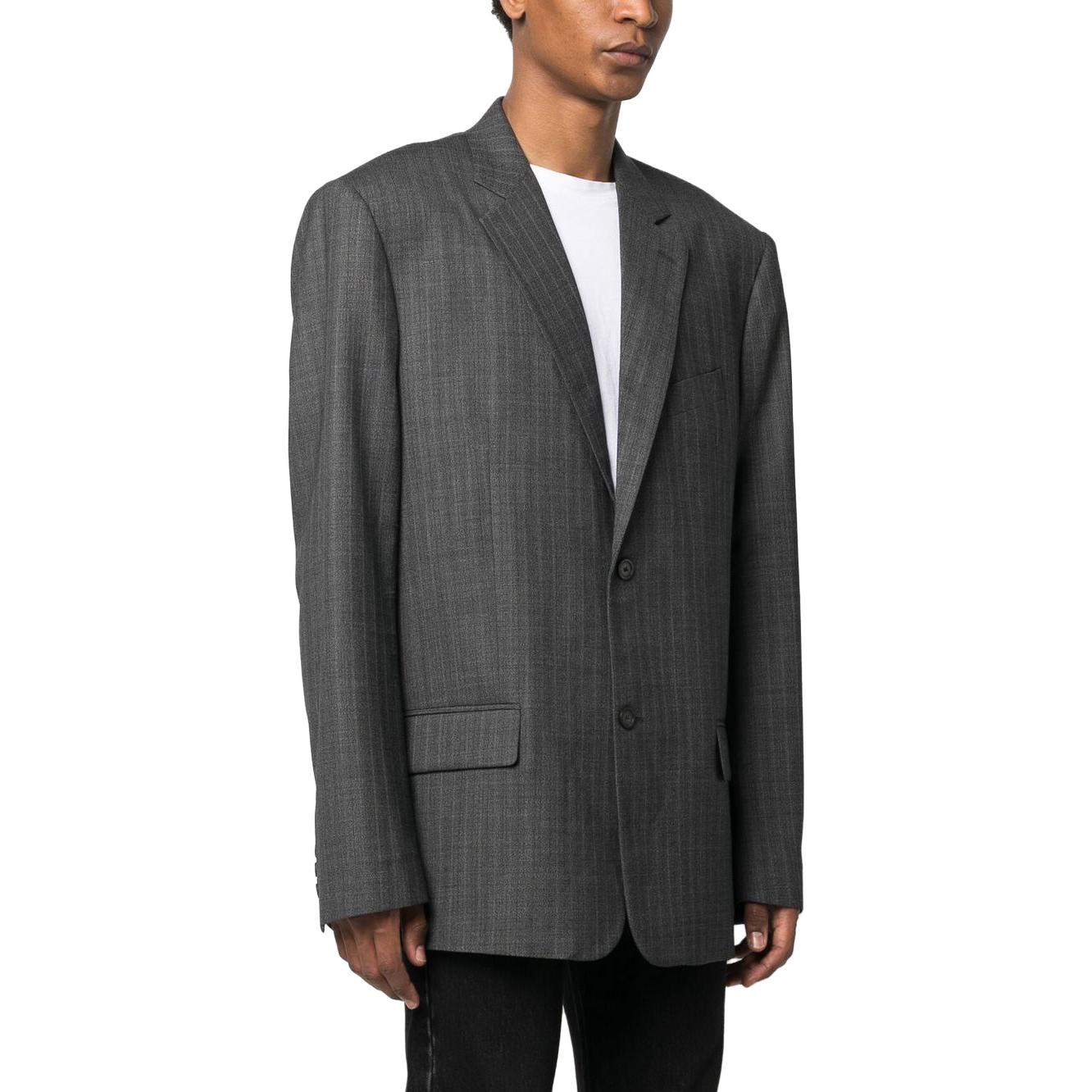 Shop 巴黎世家 SS23 标志V领长袖夹克 常规版型 深灰色 674430TGT151240