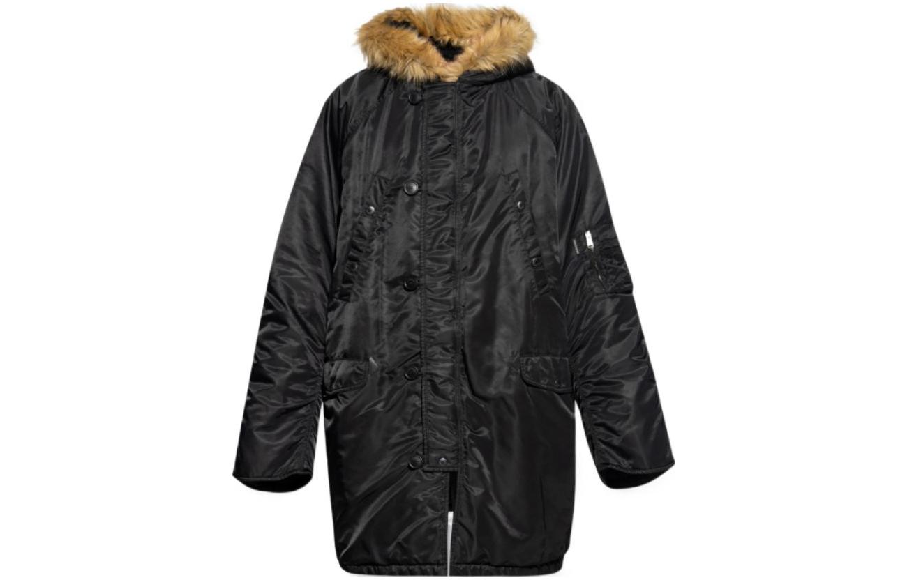 Balenciaga SS23 Logo Zip Mid-Length Jacket Black - Regular Fit 755107TMO131000