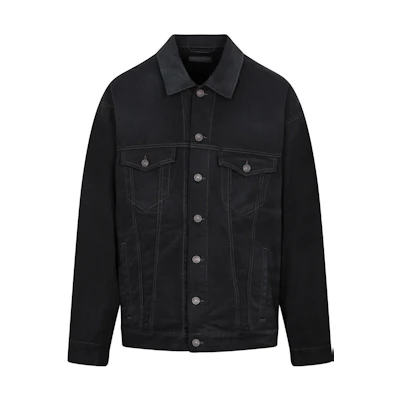 Balenciaga SS23 Monochrome Print Collared Button-Up Jacket Men’s Black 724646MTNW541129