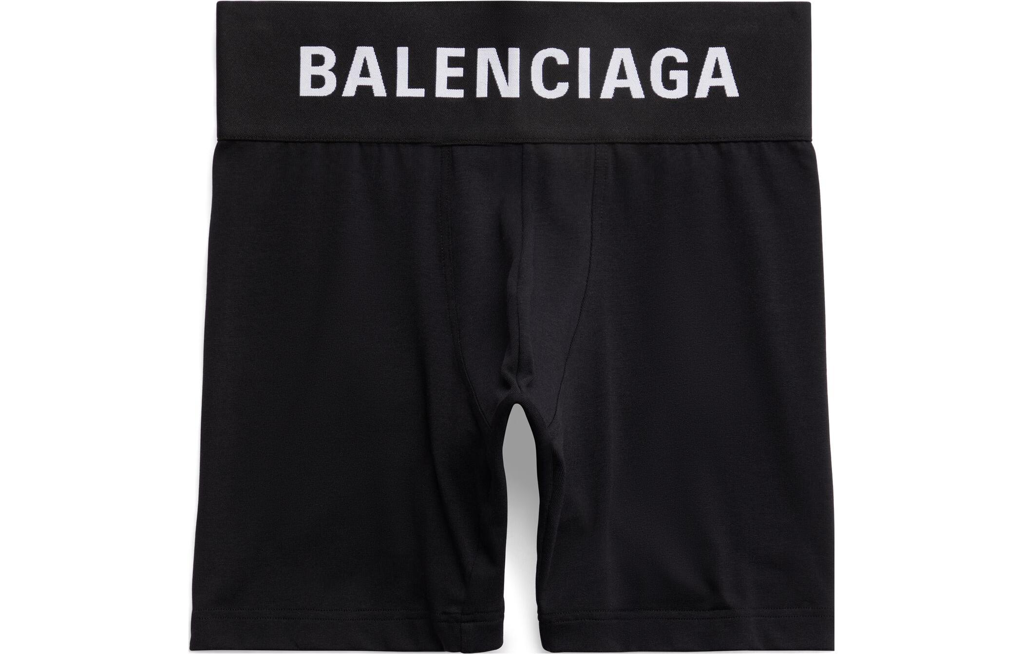 Balenciaga SS23 Monogram High-Waist Boxer Briefs Black . 7449404B7B21000