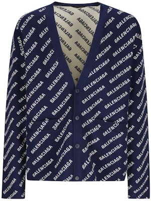 Balenciaga SS23 Monogram Knit Cardigan Navy Blue Regular Fit. 736248T32338502 Order Balenciaga SS23 Monogram Knit Cardigan Navy Blue Regular Fit. 736248T32338502