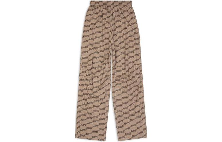 Balenciaga SS23 Monogram Print Casual Pants Brown -  Regular Fit. 704720TML369378