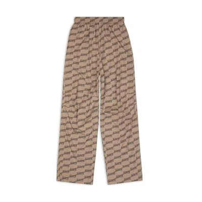 Balenciaga SS23 Monogram Print Casual Pants Brown - Regular Fit. 704720TML369378