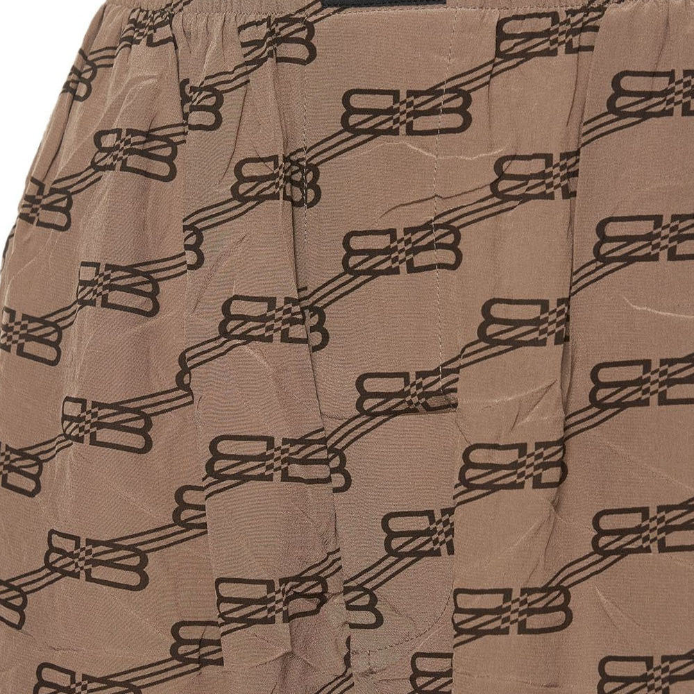 Details for Balenciaga SS23 Celana Kasual Motif Monogram Coklat - Regular Fit. 704720TML369378