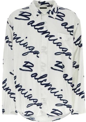 Balenciaga SS23 Monogram Print Single-Breasted Relaxed Fit White Shirt. 681812TOLE99167 Buy Balenciaga SS23 Monogram Print Single-Breasted Relaxed Fit White Shirt. 681812TOLE99167