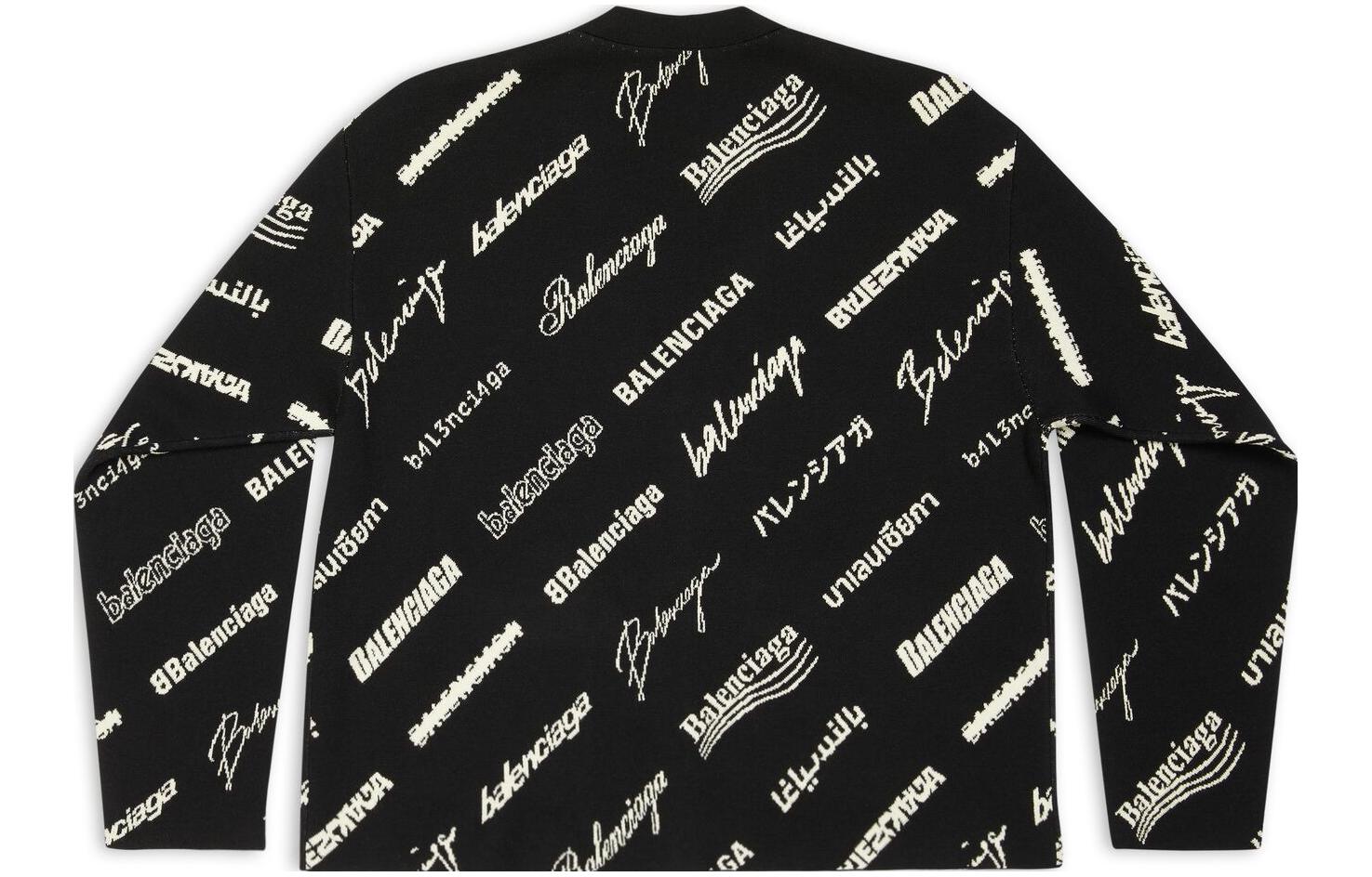 Lookbook Balenciaga SS23 Monogram V-Neck Knit Cardigan Oversized Fit Black Men’s. 724852T16651070