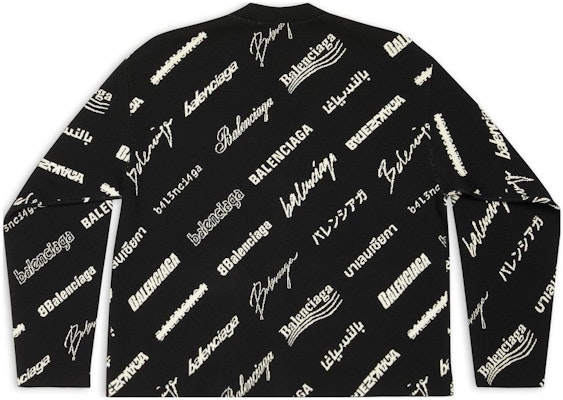 Balenciaga SS23 Monogram V-Neck Knit Cardigan Oversized Fit Black Men’s. 724852T16651070 Lookbook Balenciaga SS23 Monogram V-Neck Knit Cardigan Oversized Fit Black Men’s. 724852T16651070