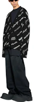 Shop Balenciaga SS23 黑色超大碼男士V領針織開衫 724852T16651070