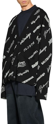 Balenciaga SS23 Monogram V-Neck Knit Cardigan Oversized Fit Black Men’s. 724852T16651070 Details for Balenciaga SS23 Monogram V-Neck Knit Cardigan Oversized Fit Black Men’s. 724852T16651070