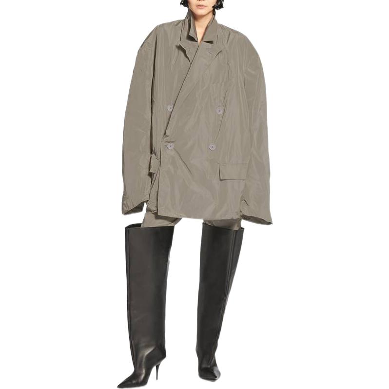 Shop Balenciaga SS23 Jaket Oversized Double-Breasted Coffee Unisex 720043TMO051240