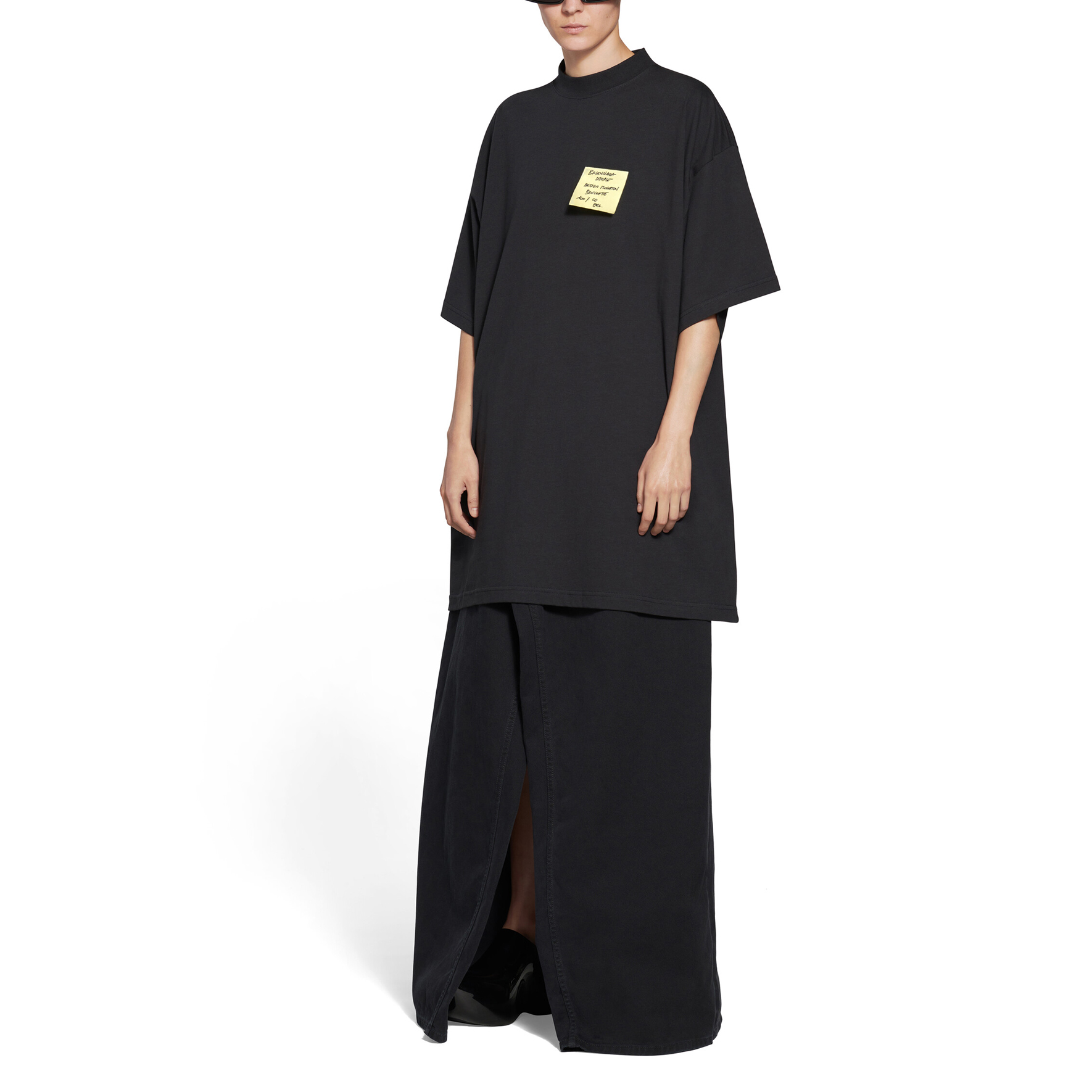 Balenciaga SS23 Oversized Half-Button Crewneck T-Shirt Unisex - Black. 739028TOVD41055 圖 4