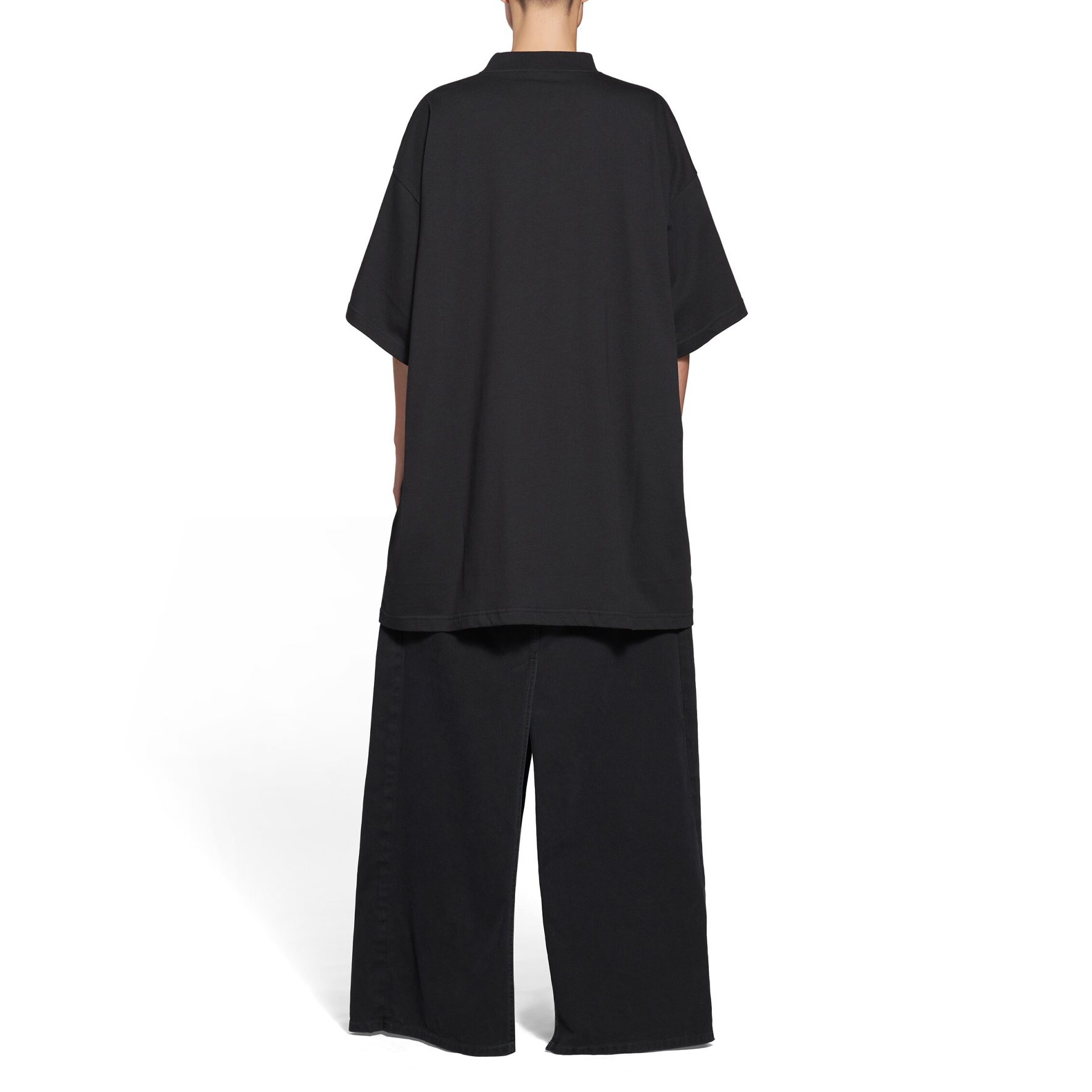 Balenciaga SS23 Oversized Half-Button Crewneck T-Shirt Unisex - Black. 739028TOVD41055 圖 5