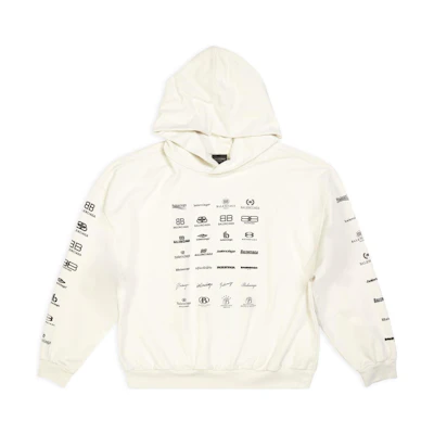 Balenciaga SS23 Oversized Logo Print Hoodie Unisex Off-White. 726241TNVQ89784