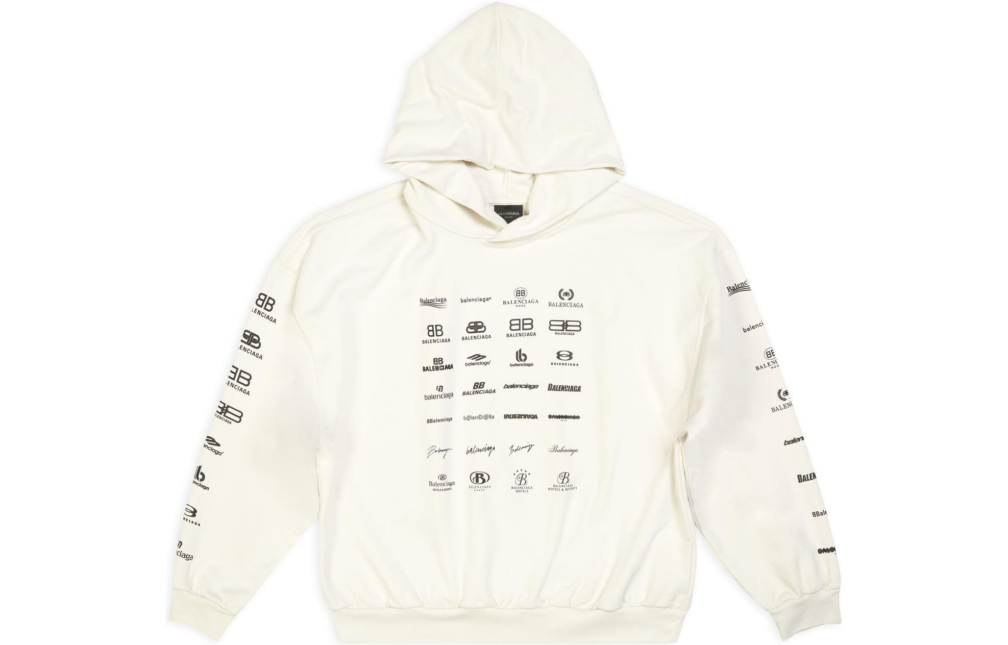 Order Balenciaga SS23 Oversized Logo Print Hoodie Unisex Off-White. 726241TNVQ89784