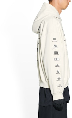 Balenciaga SS23 Oversized Logo Print Hoodie Unisex Off-White. 726241TNVQ89784 Details for Balenciaga SS23 Oversized Logo Print Hoodie Unisex Off-White. 726241TNVQ89784