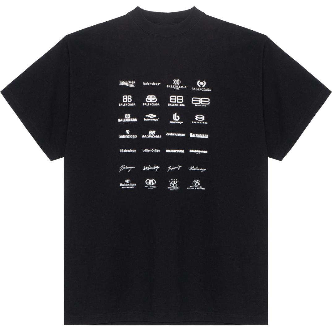 Balenciaga SS23 Oversized Logo Print T-Shirt Unisex Black 712398TNVQ71070