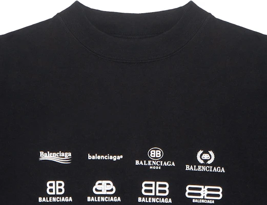 Balenciaga SS23 男女款黑色寬鬆版Logo印花T恤 712398TNVQ71070 Sizing Balenciaga SS23 男女款黑色寬鬆版Logo印花T恤 712398TNVQ71070