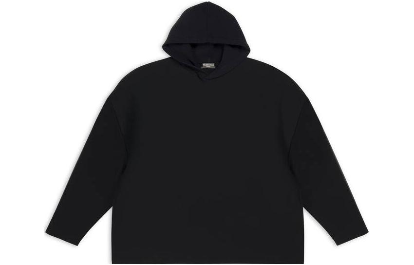 Balenciaga SS23 Oversized Solid Color Drawstring Hoodie Black 725256T51911000