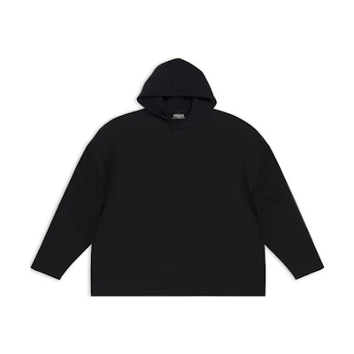 Balenciaga SS23 Oversized Solid Color Drawstring Hoodie Black 725256T51911000