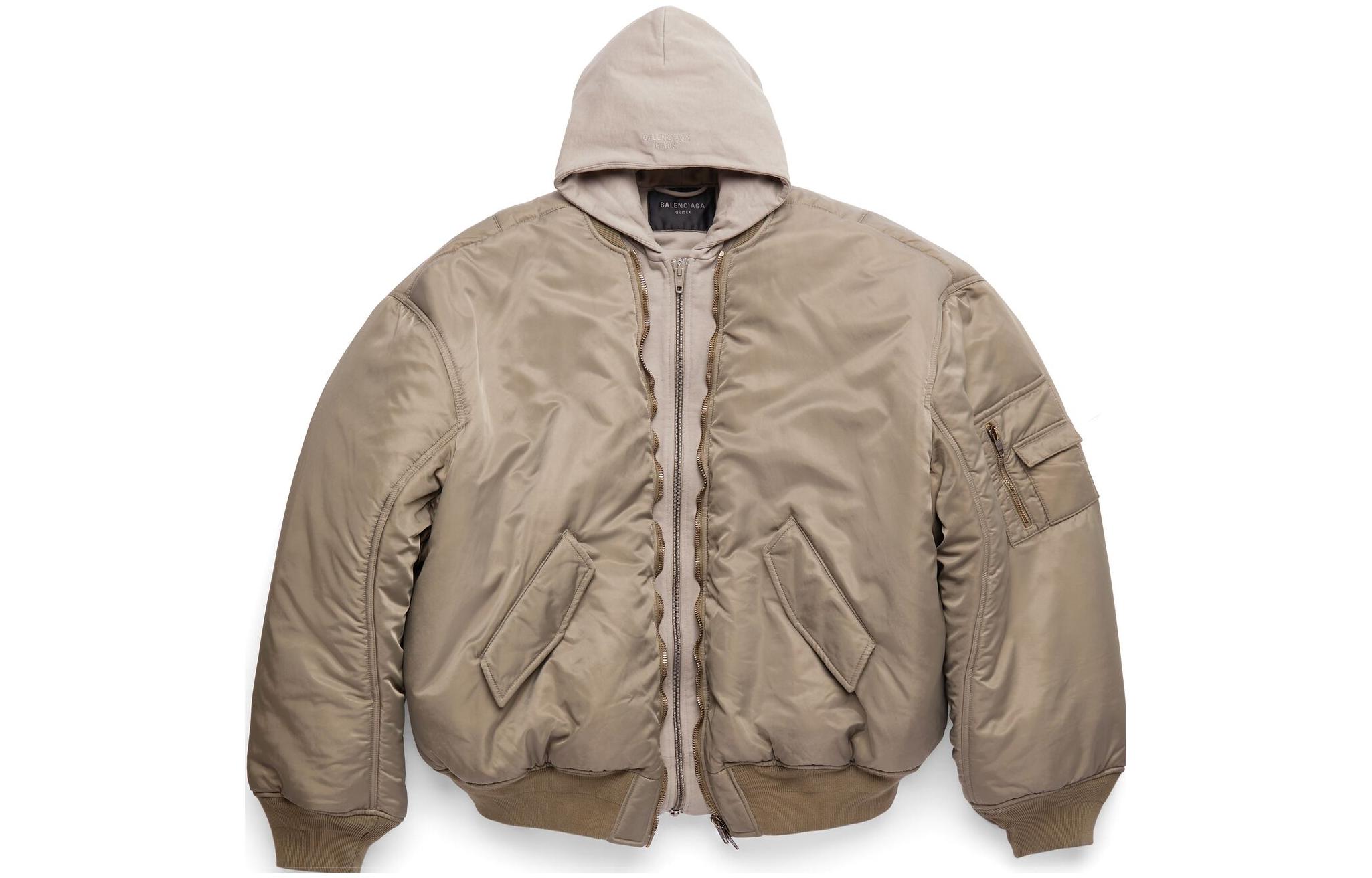 Balenciaga SS23 Patchwork Pilot Jacket Beige Unisex Oversized Hoodie 746456TNO279966