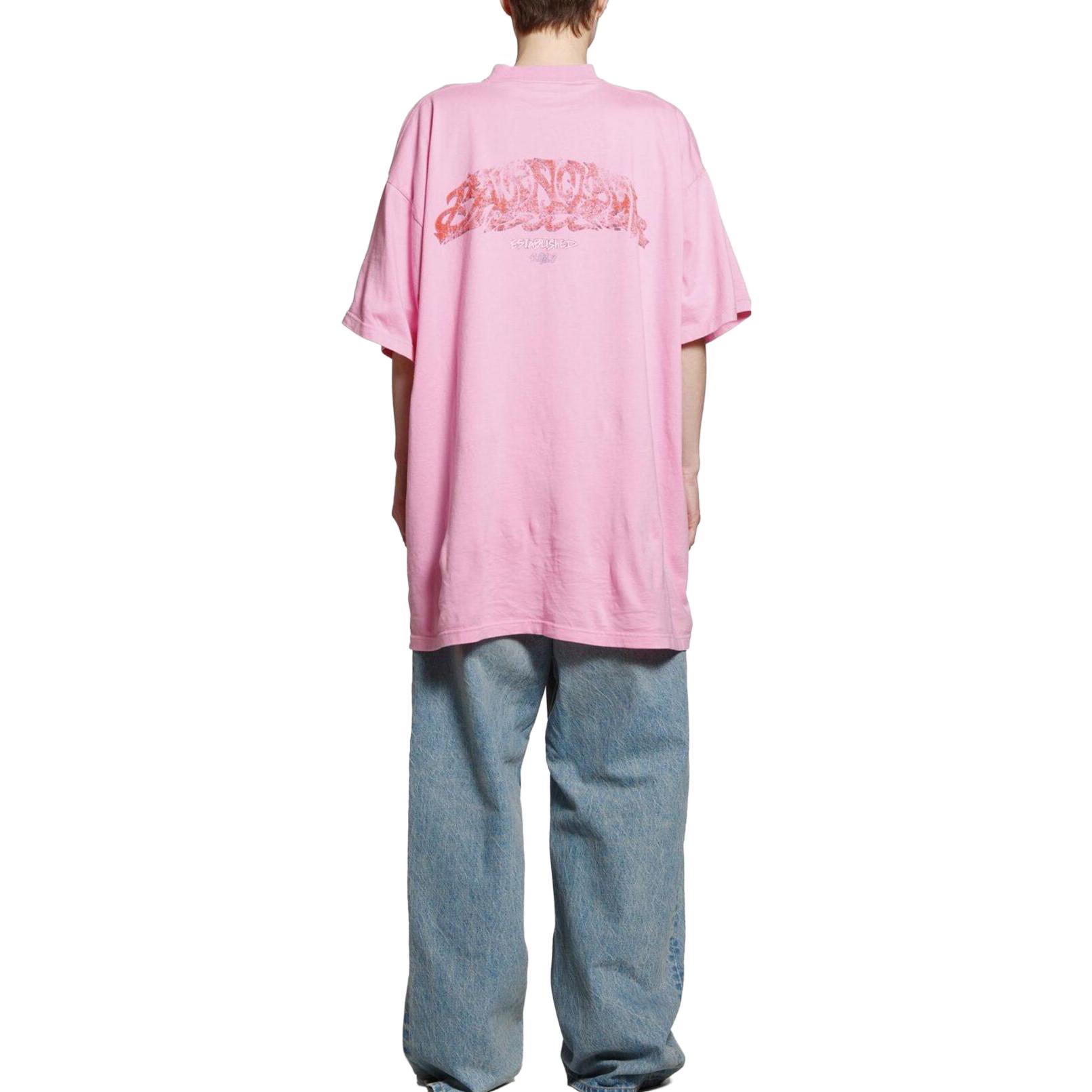 Purchase Camiseta Unisex Balenciaga SS23 Rosa Estampado Gráfico Corte Holgado. 739028TPVM85960