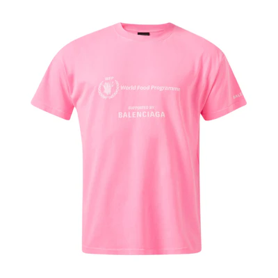Balenciaga SS23 Pink Letter Print Regular Fit Unisex T-Shirt. 612965TMVL25001