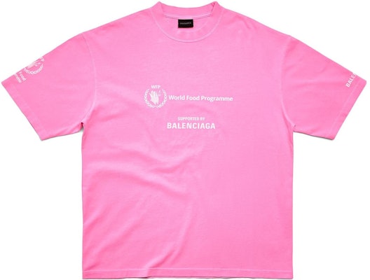 발렌시아가 SS23 핑크 레터 프린트 레귤러핏 유니섹스 티셔츠. 612965TMVL25001 Order 발렌시아가 SS23 핑크 레터 프린트 레귤러핏 유니섹스 티셔츠. 612965TMVL25001