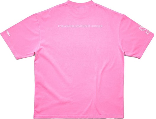 발렌시아가 SS23 핑크 레터 프린트 레귤러핏 유니섹스 티셔츠. 612965TMVL25001 Lookbook 발렌시아가 SS23 핑크 레터 프린트 레귤러핏 유니섹스 티셔츠. 612965TMVL25001