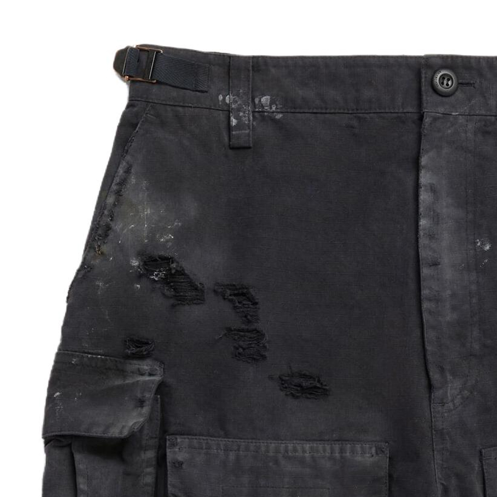 Cheap Balenciaga SS23 Seluar Pendek Santai Unisex Hitam Mid-Waist Longgar. 746516TKP271000