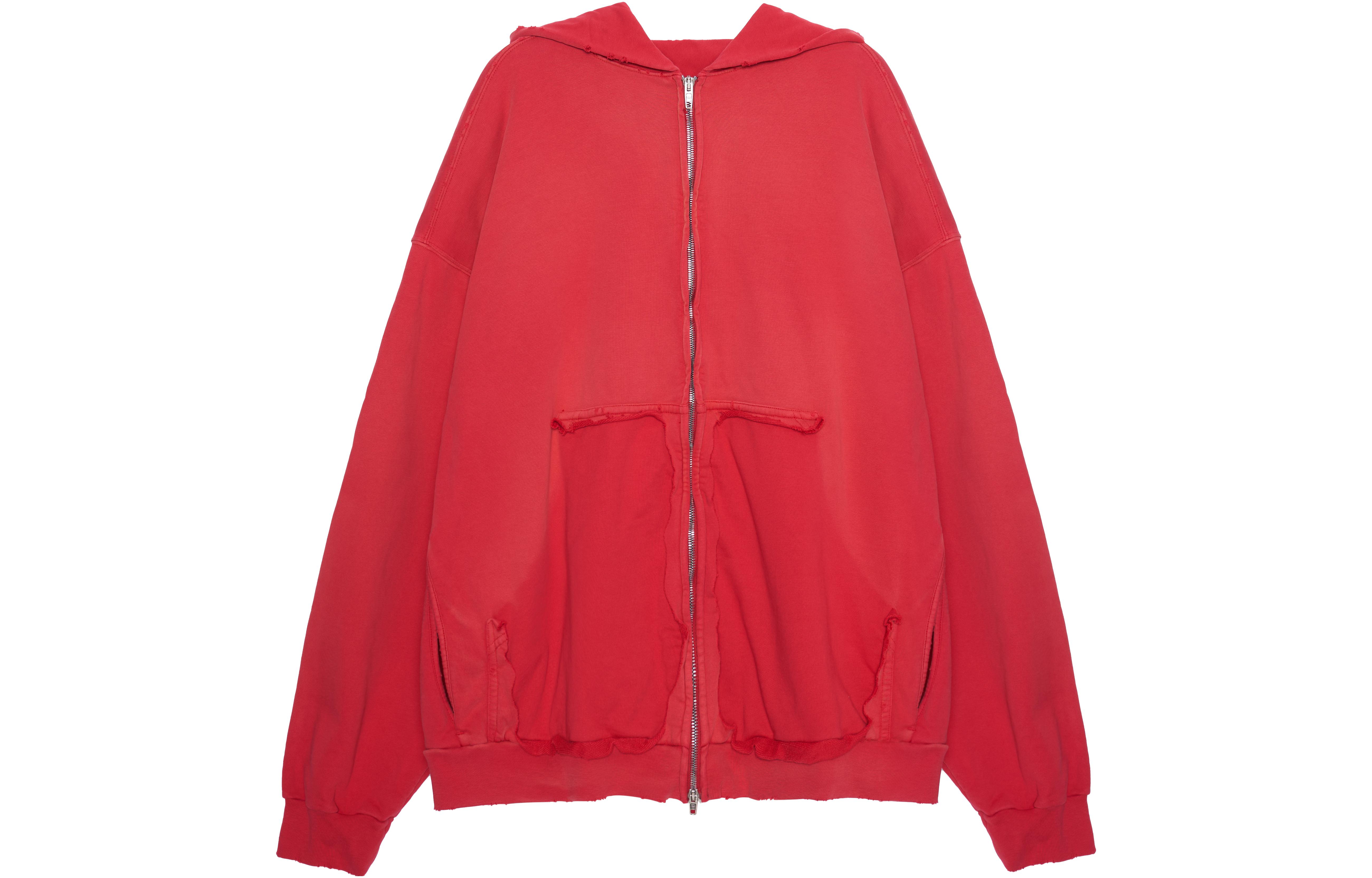 Balenciaga SS23 Red Logo Print Zip-Up Hoodie  Regular Fit 744451TOVB16400
