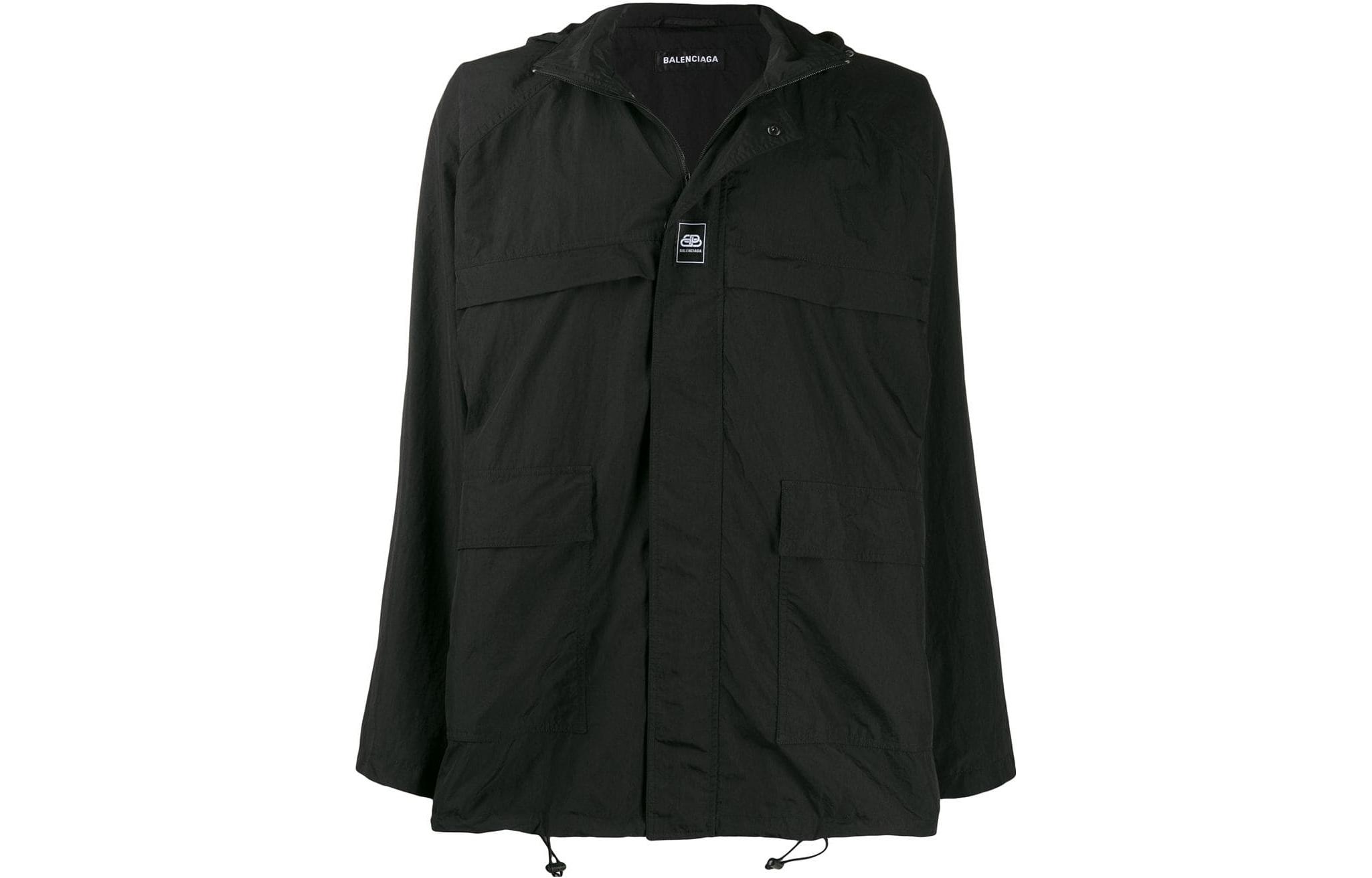 Balenciaga SS23 Solid Color Zip Hoodie Jacket Oversized Fit Black 583905TFO051000