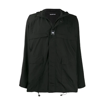 Balenciaga SS23 Solid Color Zip Hoodie Jacket Oversized Fit Black 583905TFO051000
