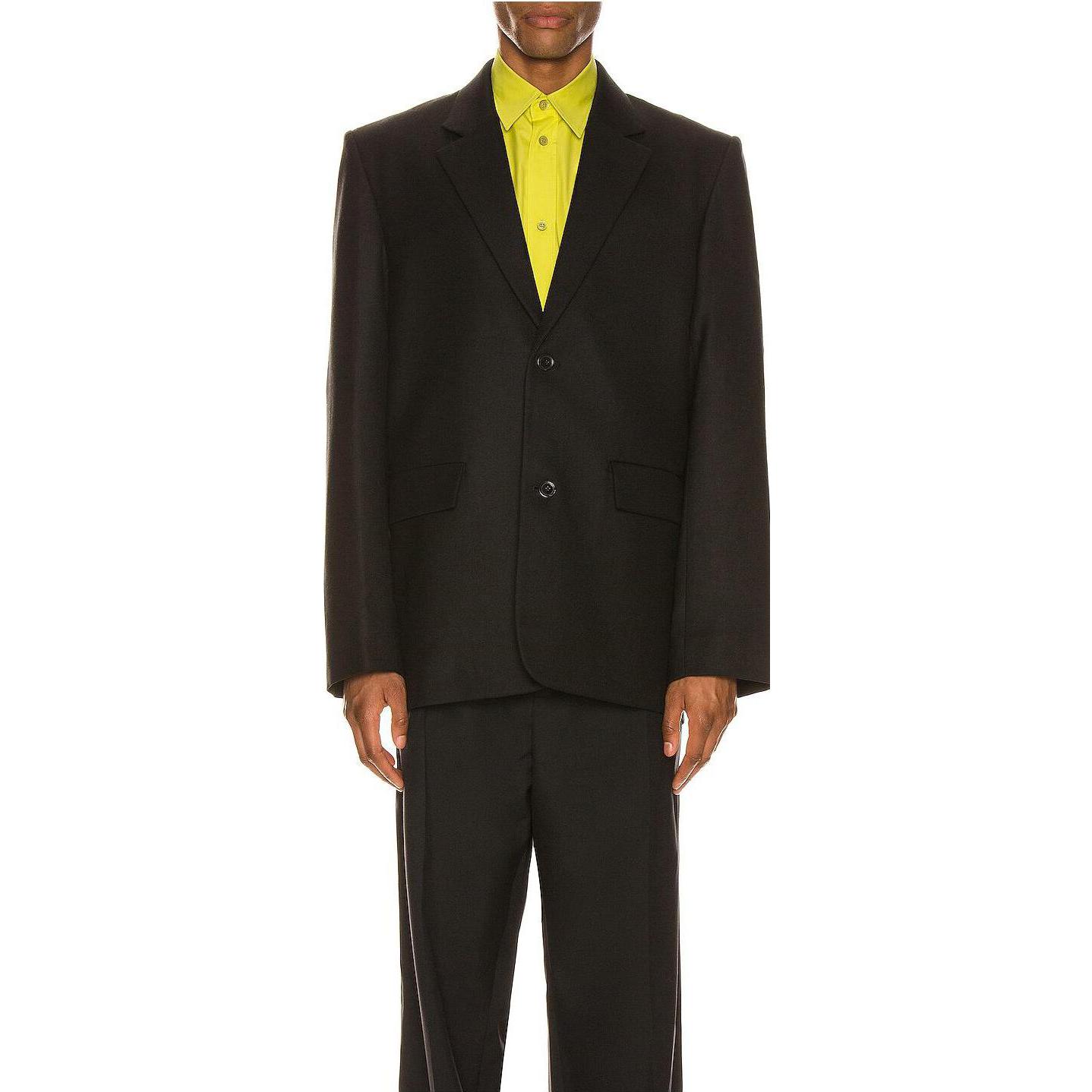 Balenciaga SS23 Solid Single-Breasted Blazer Jacket Black Long Sleeve 621987-TIT26-1000