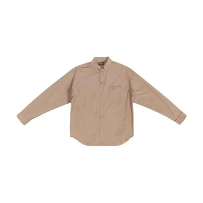 Balenciaga SS23 Solid Single-Breasted Casual Long Sleeve Shirt Beige Men 703842TYB187081