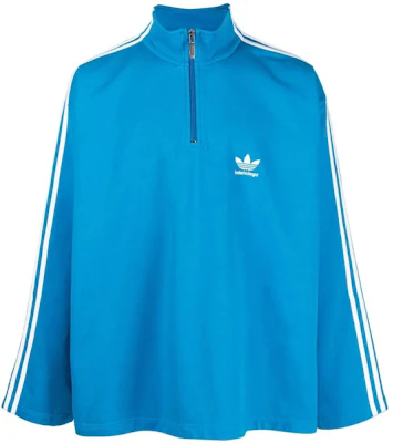 Balenciaga SS23 Striped Half-Zip Pullover Sweatshirt Biru 724557TNVP54026 Order Balenciaga SS23 Striped Half-Zip Pullover Sweatshirt Biru 724557TNVP54026