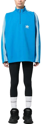 Balenciaga SS23 Striped Half-Zip Pullover Sweatshirt Biru 724557TNVP54026 Lookbook Balenciaga SS23 Striped Half-Zip Pullover Sweatshirt Biru 724557TNVP54026