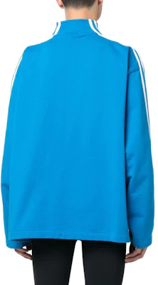 Balenciaga SS23 Striped Half-Zip Pullover Sweatshirt Biru 724557TNVP54026 Shop Balenciaga SS23 Striped Half-Zip Pullover Sweatshirt Biru 724557TNVP54026