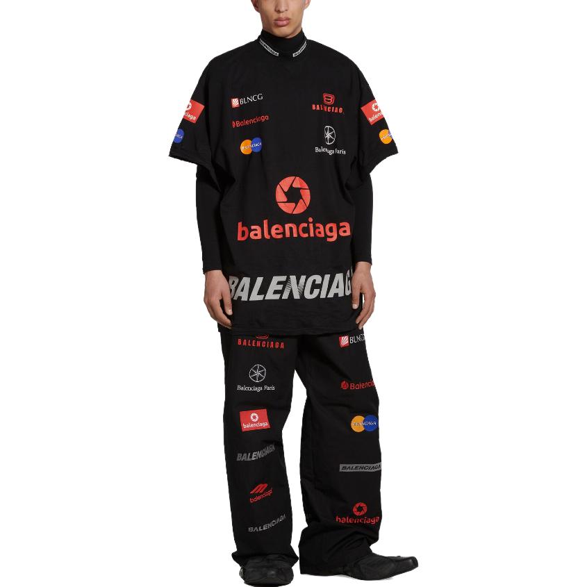 Shop 巴黎世家 SS23 Top League 標誌印花休閒短袖t恤 男款標準版型 770919TPVE99000