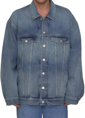 Balenciaga SS23 Jaket Denim Biru Lengan Panjang Kasual 724651THW254245 Details for Balenciaga SS23 Jaket Denim Biru Lengan Panjang Kasual 724651THW254245