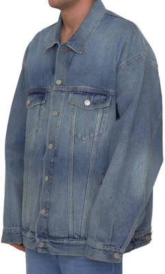 Balenciaga SS23 Jaket Denim Biru Lengan Panjang Kasual 724651THW254245 Sizing Balenciaga SS23 Jaket Denim Biru Lengan Panjang Kasual 724651THW254245