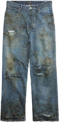 Balenciaga SS23 Washed Distressed Loose Fit Jeans Unisex - Blue 745248TNW014012 Order Balenciaga SS23 Washed Distressed Loose Fit Jeans Unisex - Blue 745248TNW014012